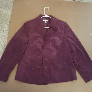 Dark purple/Burgundy, textured Blazer Jacket